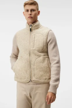 Flash Sale J.Lindeberg Duncan Wool Fleece Vest Oyster Gray