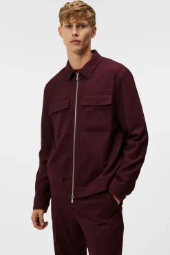 Store J.Lindeberg Jarod Wr Flannel Overshirt Zinfandel